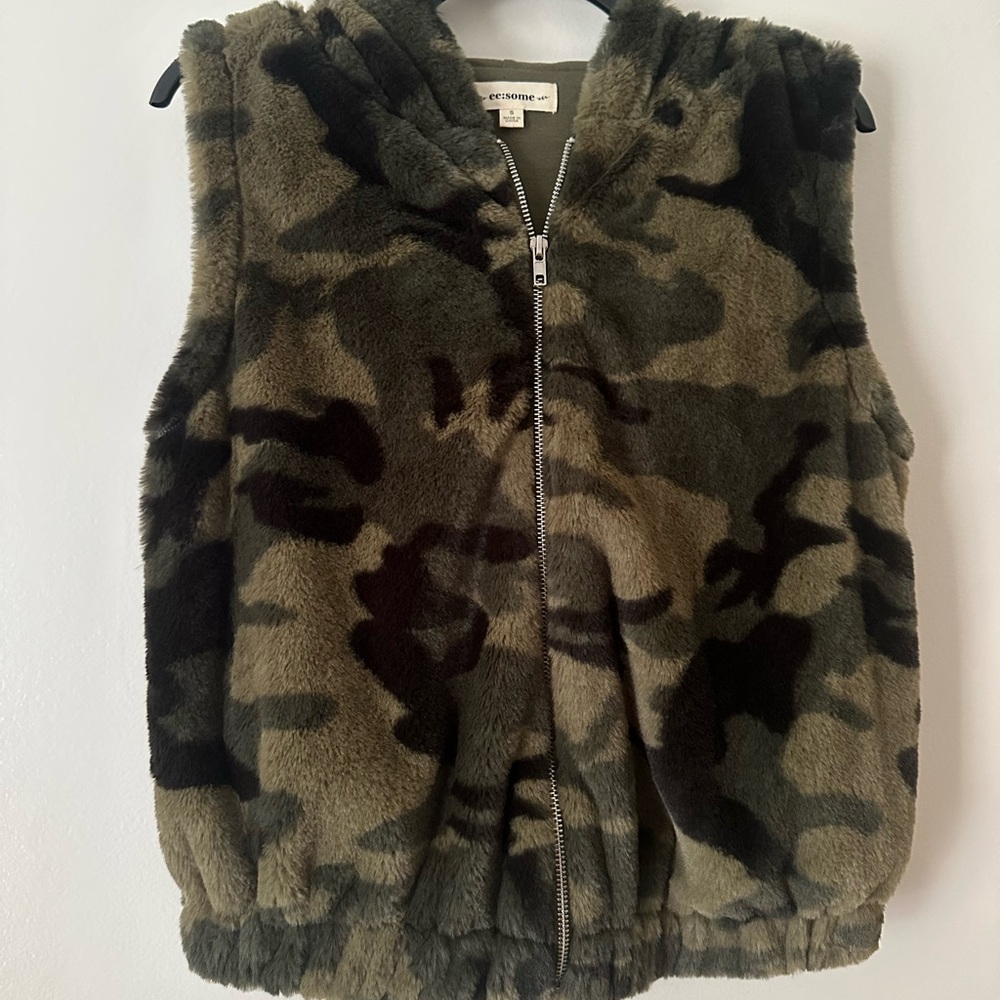 Camouflage Faux Fur Vest